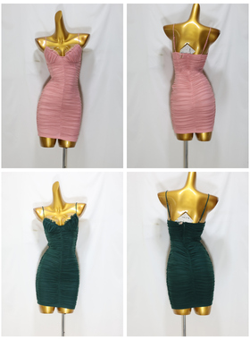 飞成家女装时尚气质修身性感网布包臀短裙礼服显瘦连衣裙48期