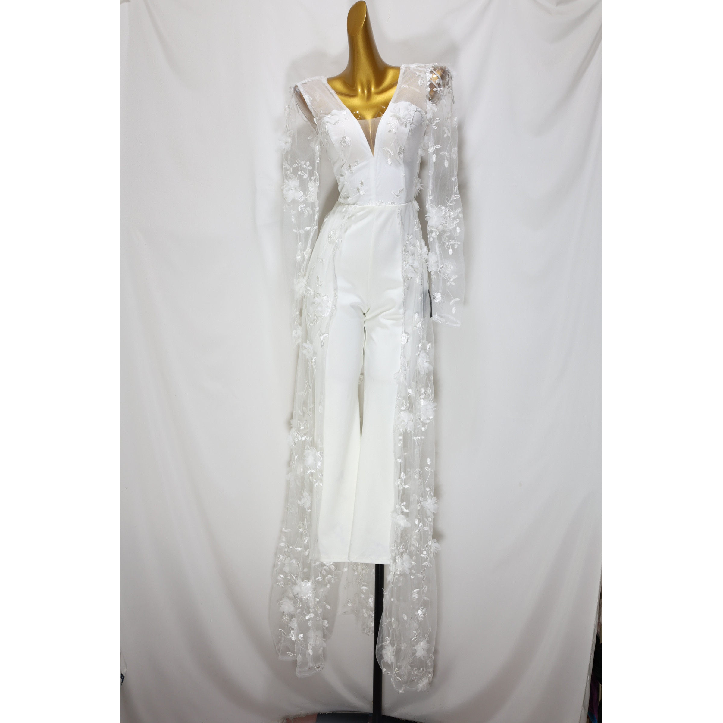 飞成家女装时尚气质修身性感显瘦LULU网布绣花连体裤50期