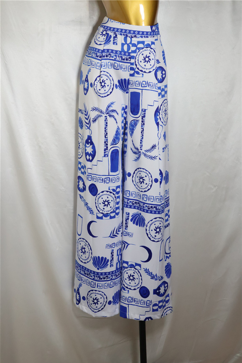 飞成家女装时尚气质修身休闲新马泰海边度假阔腿裤百搭长裤186期