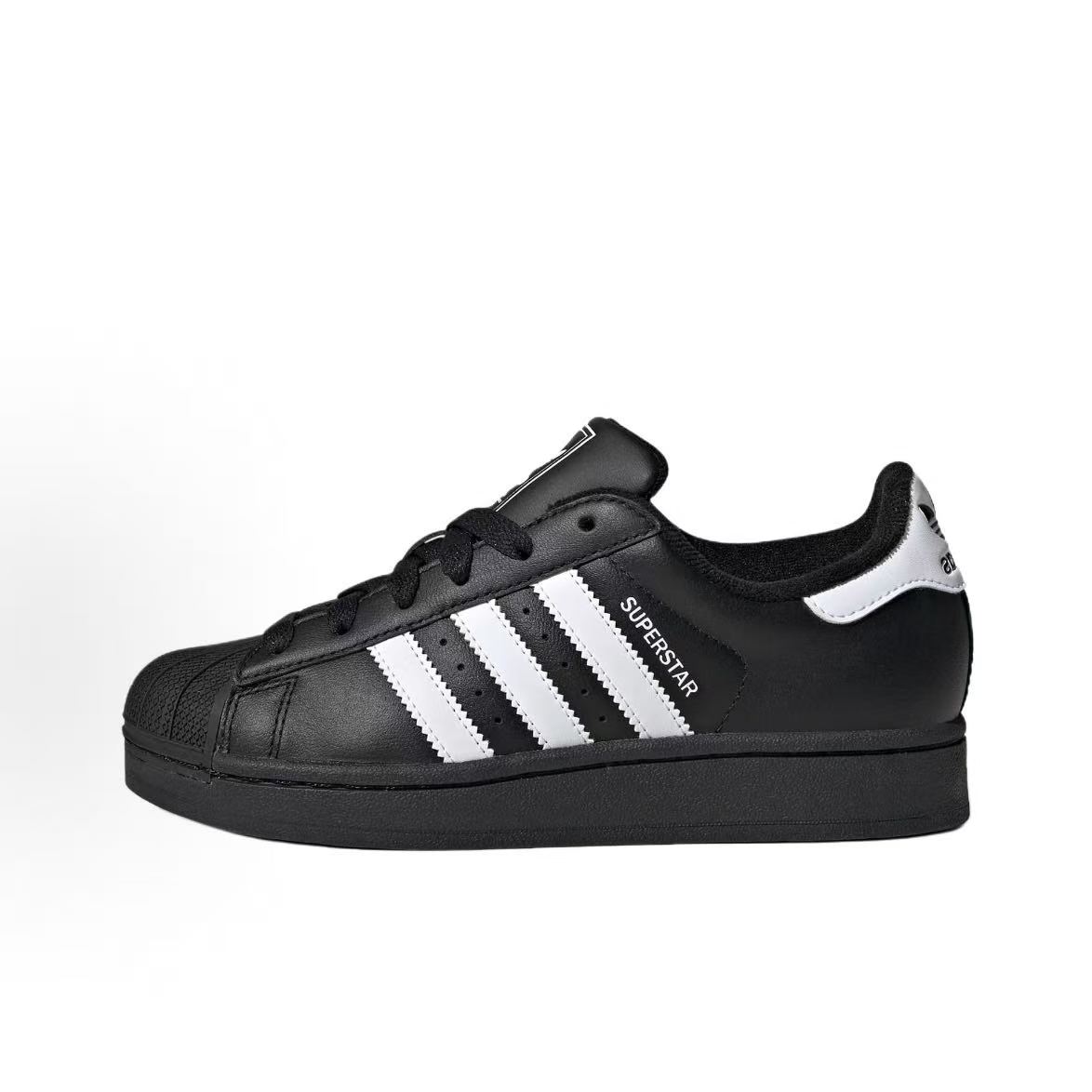 adidas originalsSuperstar 2 皮革 贝壳头 低帮板鞋 黑色 JH9977图片