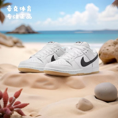 Nike耐克Dunk SB Low 生胶底 低帮休闲板鞋 白色/黑色 CD2563-101