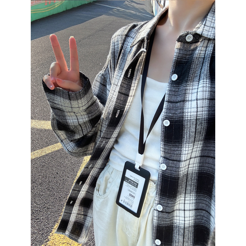 高品质防晒格纹长袖衬衫男女休闲宽松复古格子衬衣外套C319/p45，男装防晒衣，星座223-3（原星座201-3）