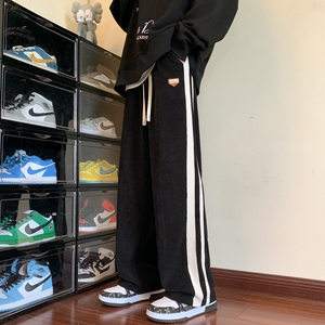 3137/p38雪尼尔灯芯绒长裤子2023秋冬男女港风阔腿裤主推图片