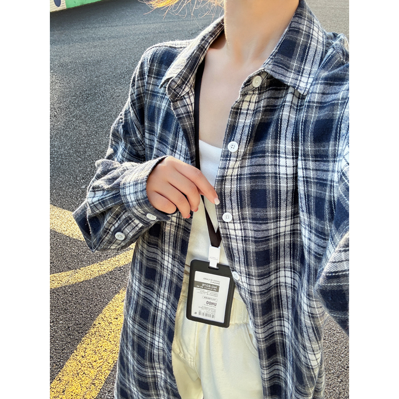 高品质防晒格纹长袖衬衫男女休闲宽松复古格子衬衣外套C319/p45，男装防晒衣，星座223-3（原星座201-3）
