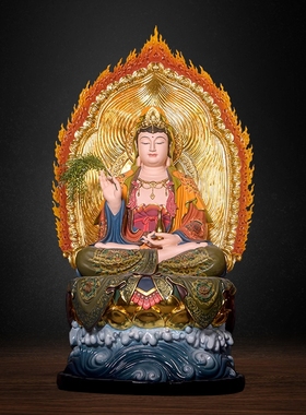 正体观音彩绘造像树脂迎善永安