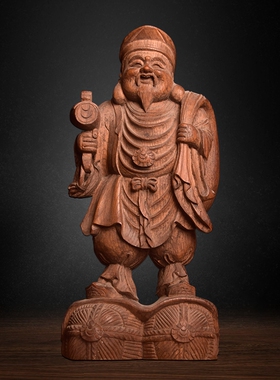 大黑天财神可定制仿古木雕工艺品