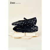 IORE理想矿石设计原创 波点羊皮平底玛丽珍单鞋 圆与方 结构美学