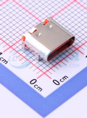 USB连接器 MC-107DJ SMD 板上无弹三次模顶（橙色） 板上L=7.35SM