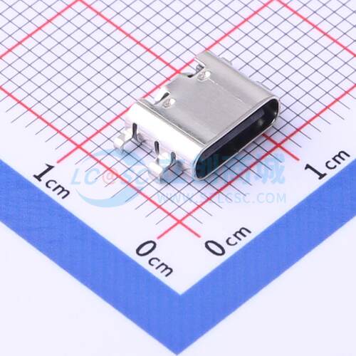 USB连接器 TYPE-C 6P CB0.8(073) SMD 沉板0.8mm 壳长6.5mm 不锈