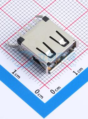 USB连接器 DS1095-09-BNB0 插件 USB AF180o TYPE 胶芯黑色H=13.7