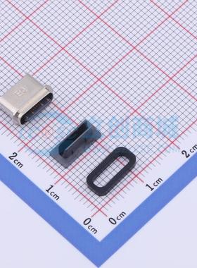 USB连接器 TYPE-C 16PFS LTH6.8 IPX8 SMD IPX8 配黑色胶圈 Type-