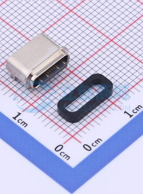 USB连接器 TYPE-C 16PFS 2J-H6.5 IPX8 SMD IPX8 配黑色胶圈 Type