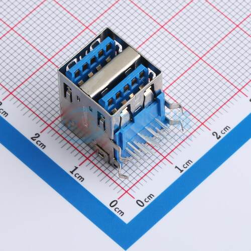 USB连接器 HC-USB3.0-L175-2X1-P 插件 USB3.0 AF 双层 90度 短体