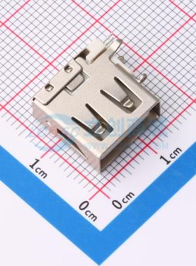 USB连接器 XBDF-0524-09 插件 侧插板 USB 2.0AF 短体无卷边13.8M
