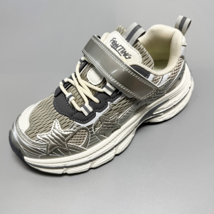 比迪童鞋男女童网面透气儿童单网鞋秋季软底轻便学生运动老爹鞋