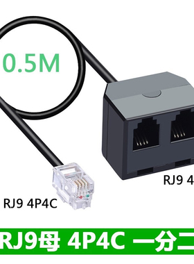 RJ9 RJ11水晶头分线器 4P4C一分二分培训盒分线器 培训线电话耳机
