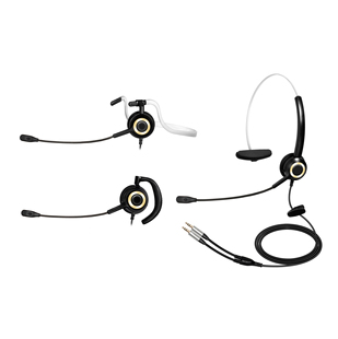 头戴后挂耳挂三合一/PC电脑耳机/双插3.5耳机/ 客服耳麦话务耳机