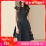 Váy chấm bi ngắn tay 2019 mùa hè mới của phụ nữ dài đi lại khí chất thon thả Một chiếc váy chữ - A-Line Váy váy xoè dài
