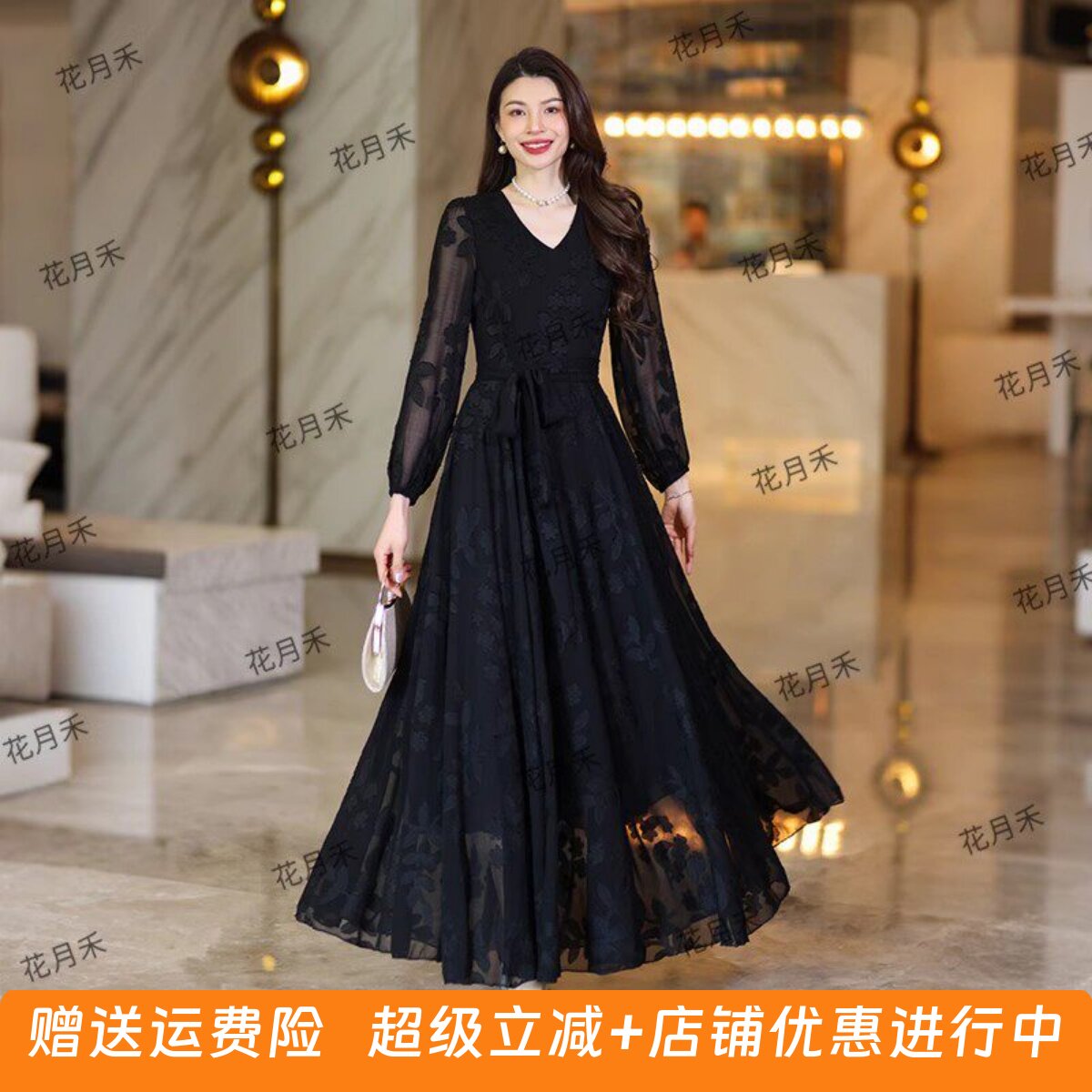 2026年新款春夏大摆连衣裙收腰显瘦旅游度假长裙雪纺裙沙滩裙子