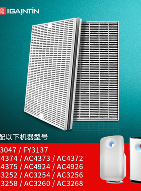 FY3137适配飞利浦空气净化器AC3252滤芯3256/3254/3260过滤网3268