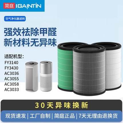 适配飞利浦空气净化器滤芯FY3140 FY4150过滤网AC3036 3058 1736