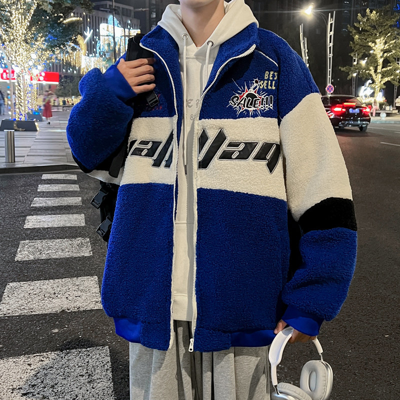 刺绣字母冬装加厚棉衣青少年羊羔绒外套310B-2-C07-P125控价158,男装棉衣,电商A113-2