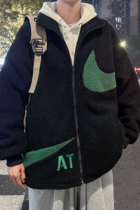 刺绣羊羔绒外套男宽松棉衣羊羔毛棉服310B-2-C05-P125控158图片