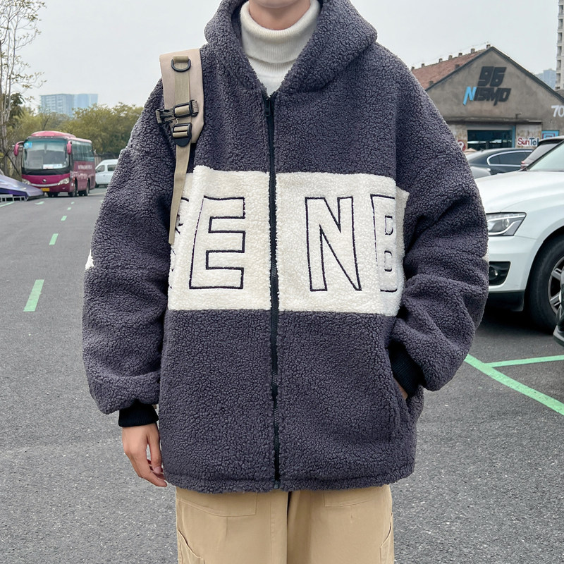 冬季羊羔绒棉袄外套男宽松棉衣羊羔毛棉服310B-2-C02-P125控价158图片