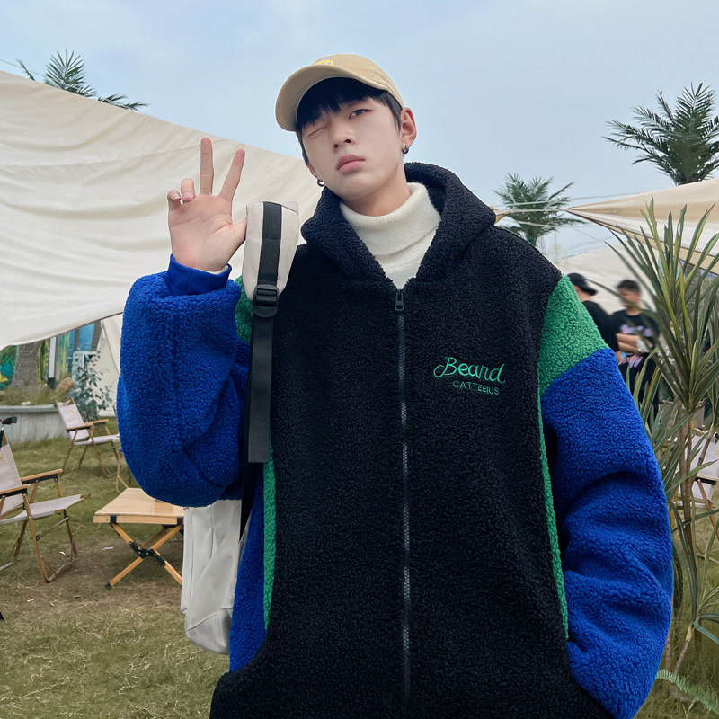 羊羔绒外套男上衣港风外套棉衣羊羔毛棉服310B-2-C03-P125控158,男装棉衣,电商A113-2