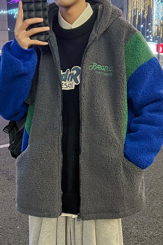 羊羔绒外套男上衣港风外套棉衣羊羔毛棉服310B-2-C03-P125控158,男装棉衣,电商A113-2