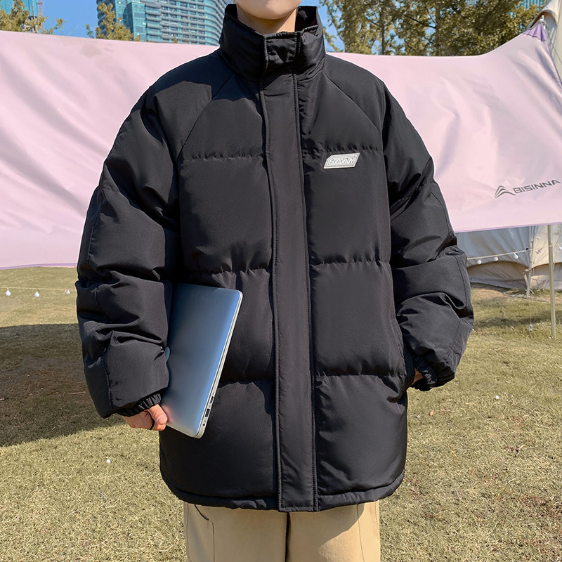 高品质抖音质量立领加厚港风棉衣男冬季潮纯色情侣外套310B-2P90,男装棉衣,电商A113-2