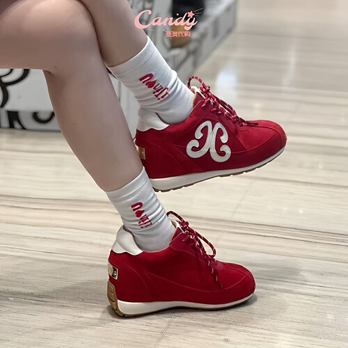 艾今正品真皮串珠内增高德训鞋女