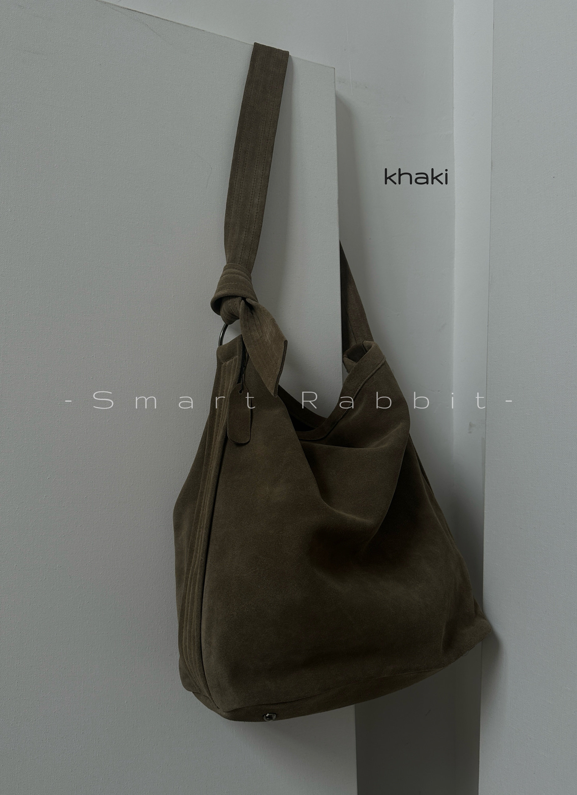 Smart rabbit 复古牛麂皮绒面大容量托特慵懒购物通勤单肩斜挎包