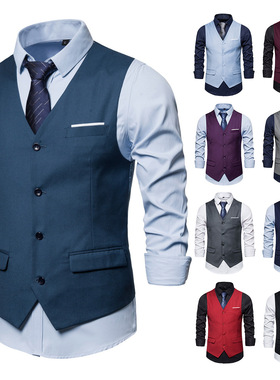 2020年春装  跨境商务休闲男士修身韩版马甲 1812-MJ001 P45