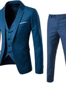19商务休闲西服三件套新郎伴郎婚礼西装9色S-6XL 1812-XF001 P185