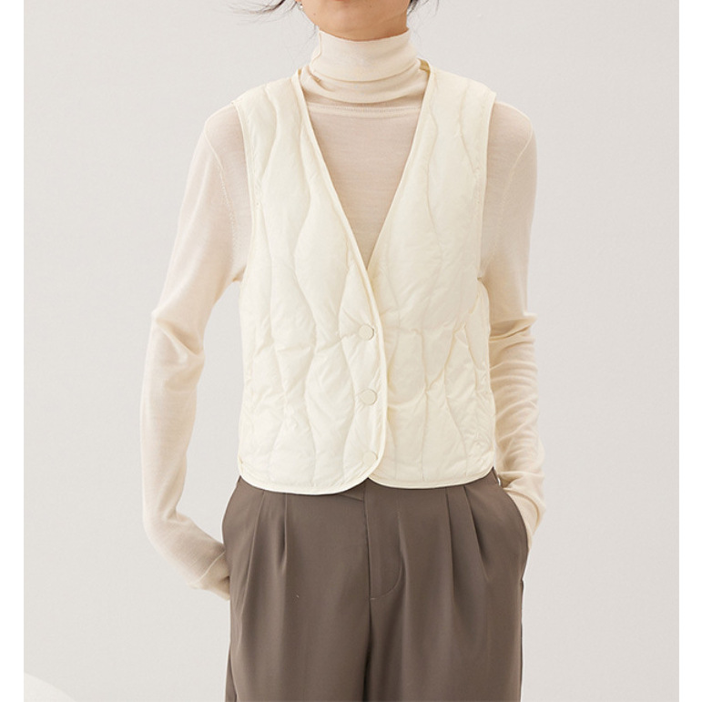 自然序列•羽绒服内胆大衣内搭轻薄保暖背心打底贴身V领贴身马甲