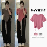 Летняя короткая футболка с коротким рукавом, французский стиль