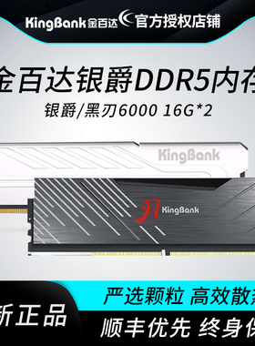 金百达ddr5内存条16gx2 6000c28银爵/白刃马甲内存单条台式机电脑
