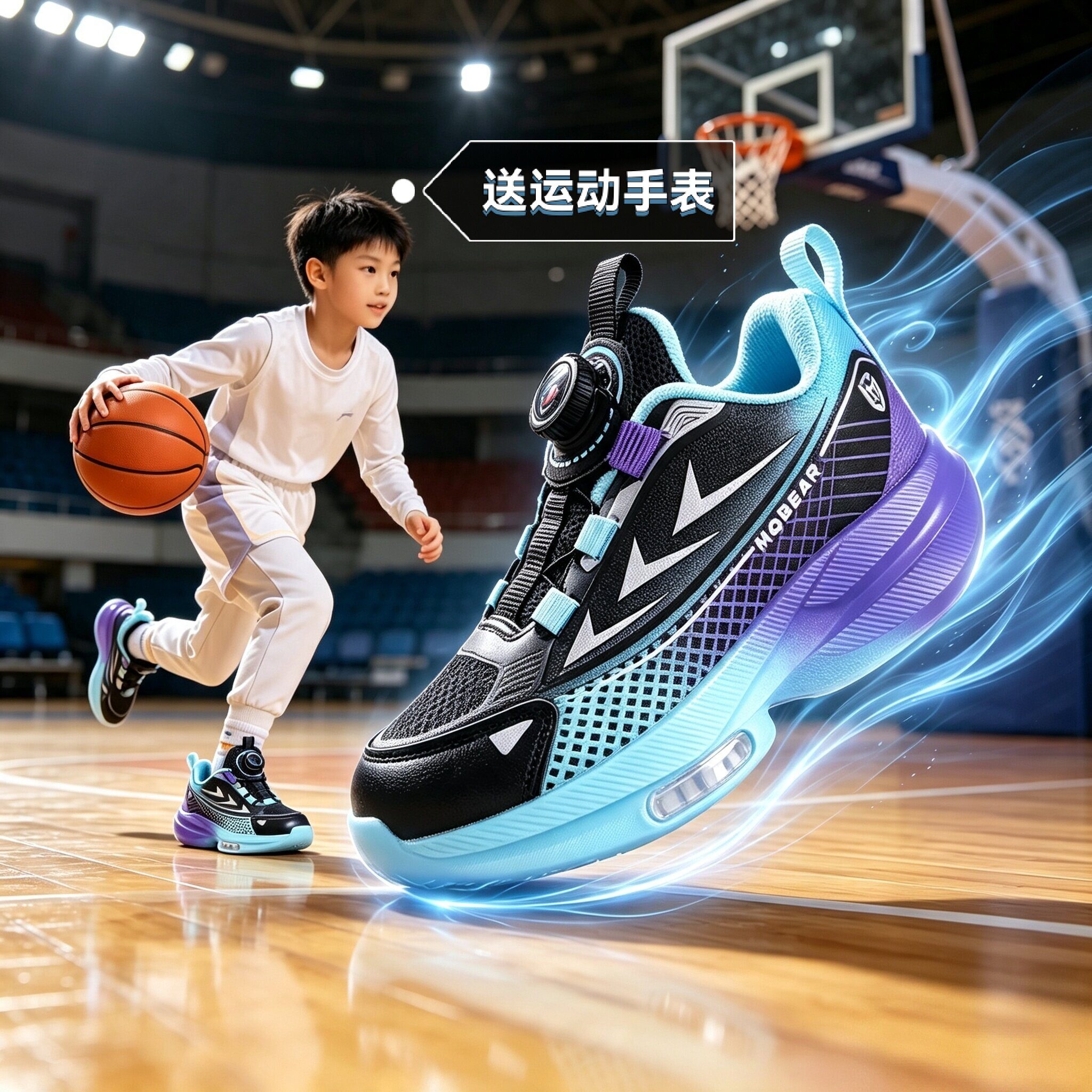 男童鞋子透气2026年男生球鞋防滑减震儿童运动鞋时尚潮鞋春秋单鞋