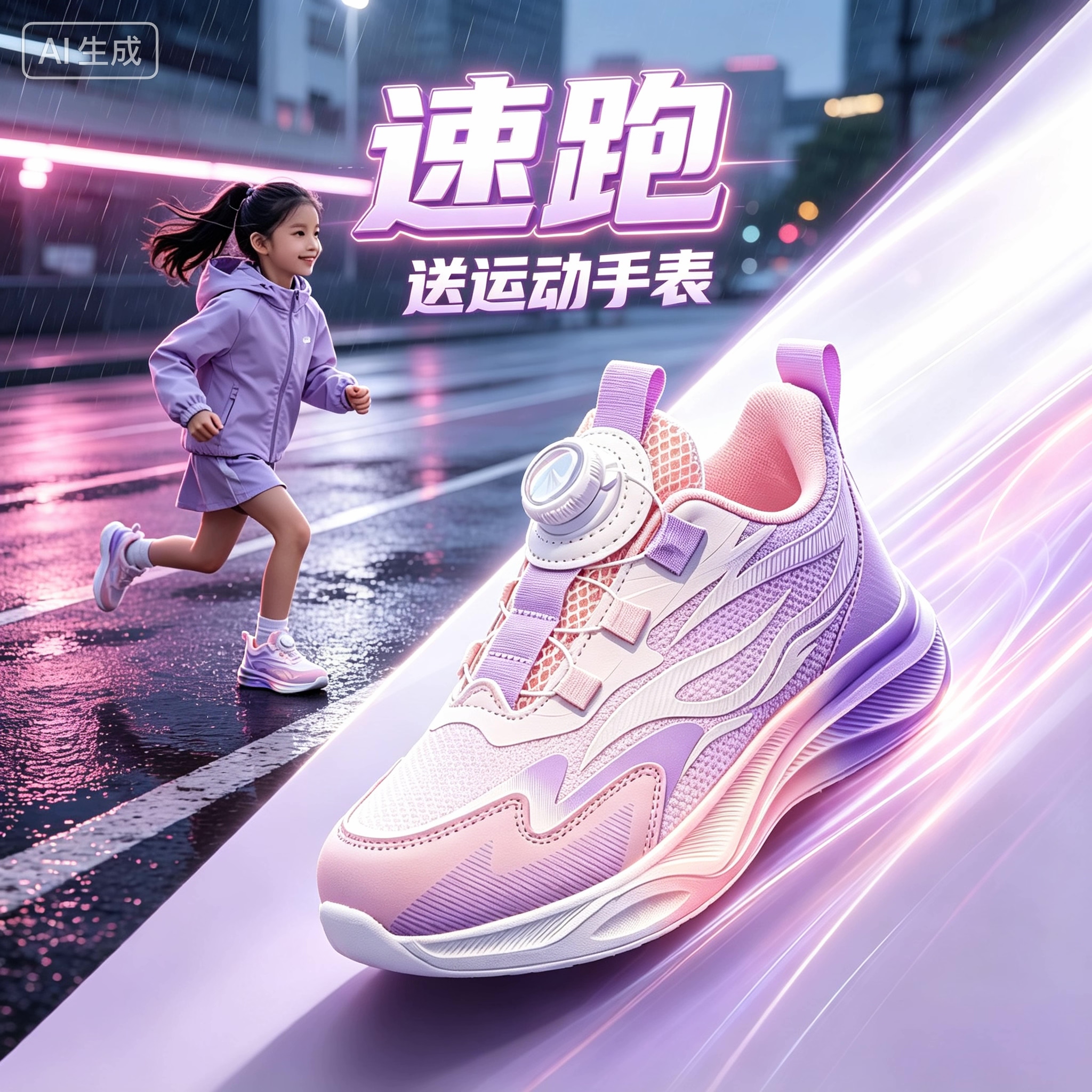 女童鞋子2026春女孩粉色