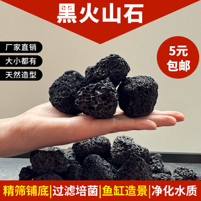 天然黑色火山石鱼缸专用
