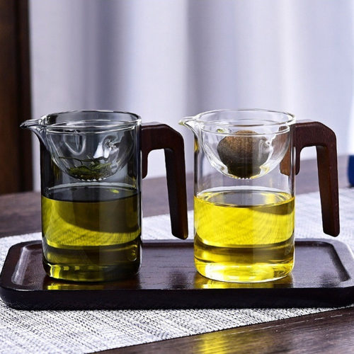 加厚耐热玻璃公道杯茶漏一体茶水分离泡茶杯小青柑旋转玻璃杯