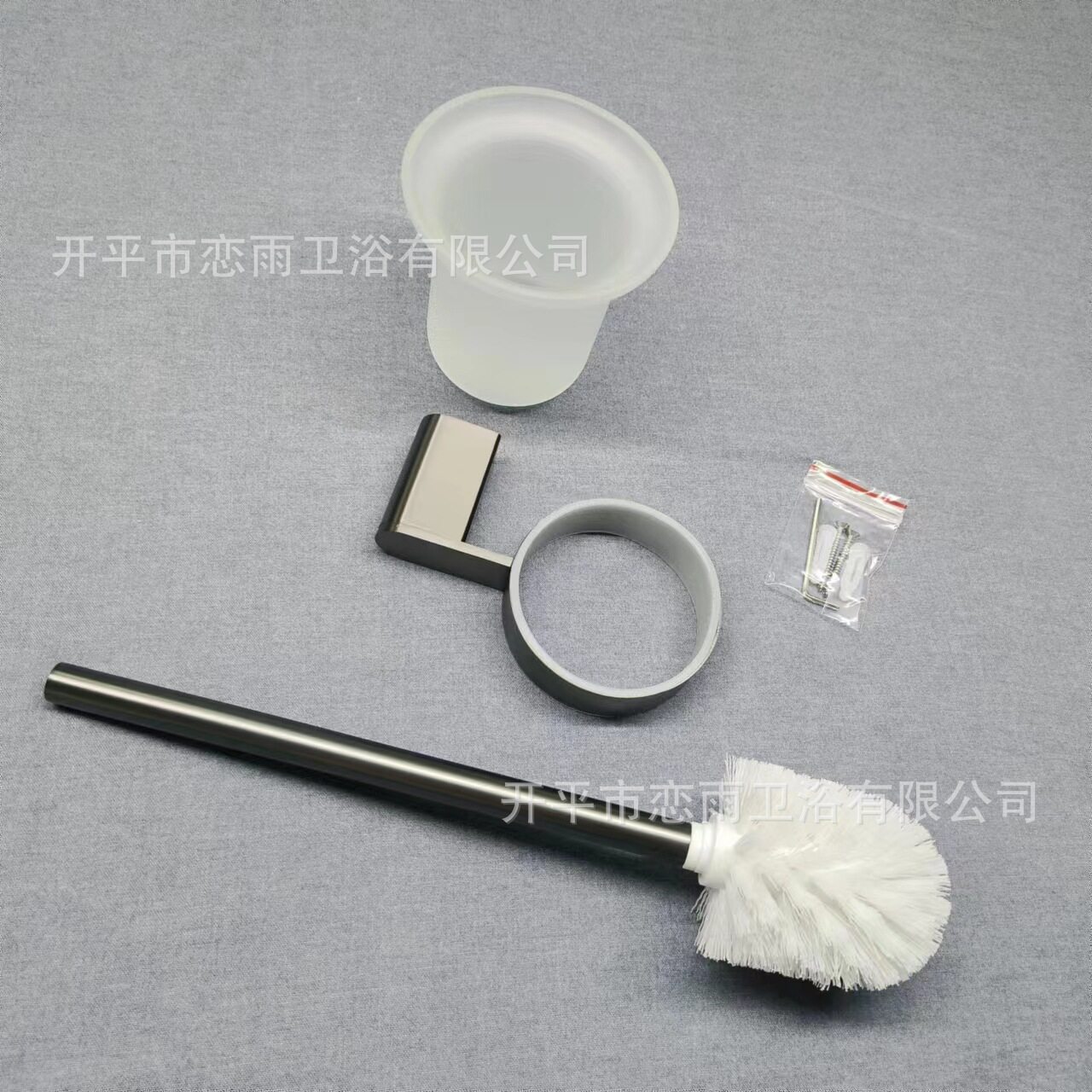 枪灰浴室马桶刷杯套装厕所刷子不锈钢304PVD真空镀层高端质量出口