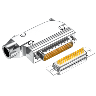 3排HDB44公头母头焊线式金属外壳