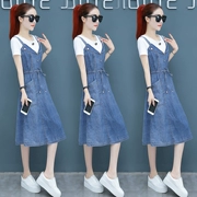 Đầm dự tiệc cao cấp váy denim eo nữ 2019 mới hè phổ biến váy ngắn thủy triều - váy đầm