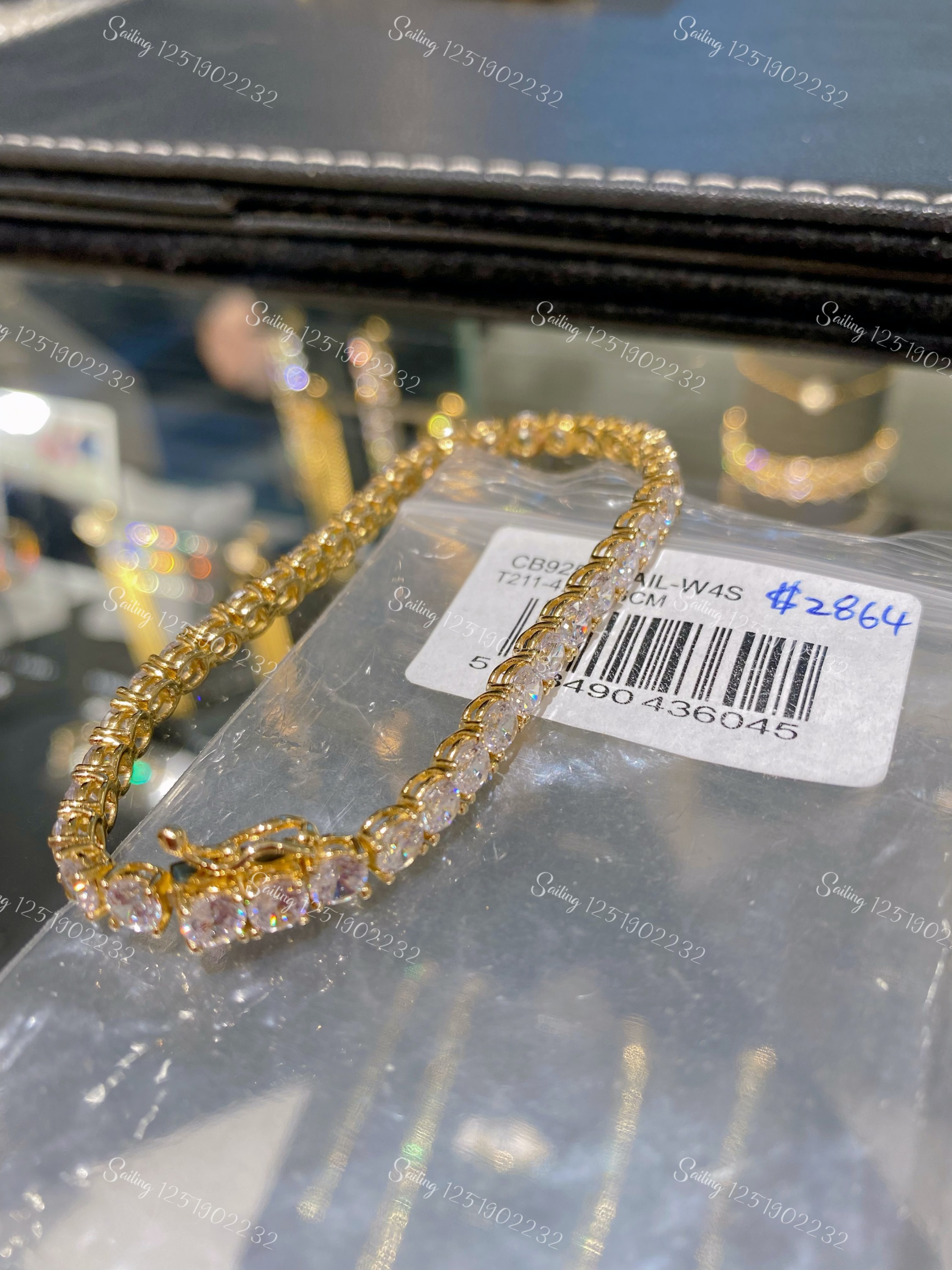 香港专柜代购 英国CARAT LONDON 黄金色 圆形人造宝石手链 人工钻