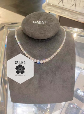 项链人造宝石CARAT银镀金满圈女