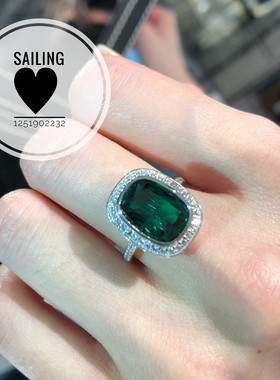 香港英国人造钻石克拉祖母绿戒指