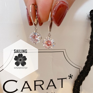 香港专柜代购 英国carat london人造钻石耳环 圆形人工钻 白金