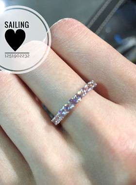 现货香港英国粉钻白金戒指